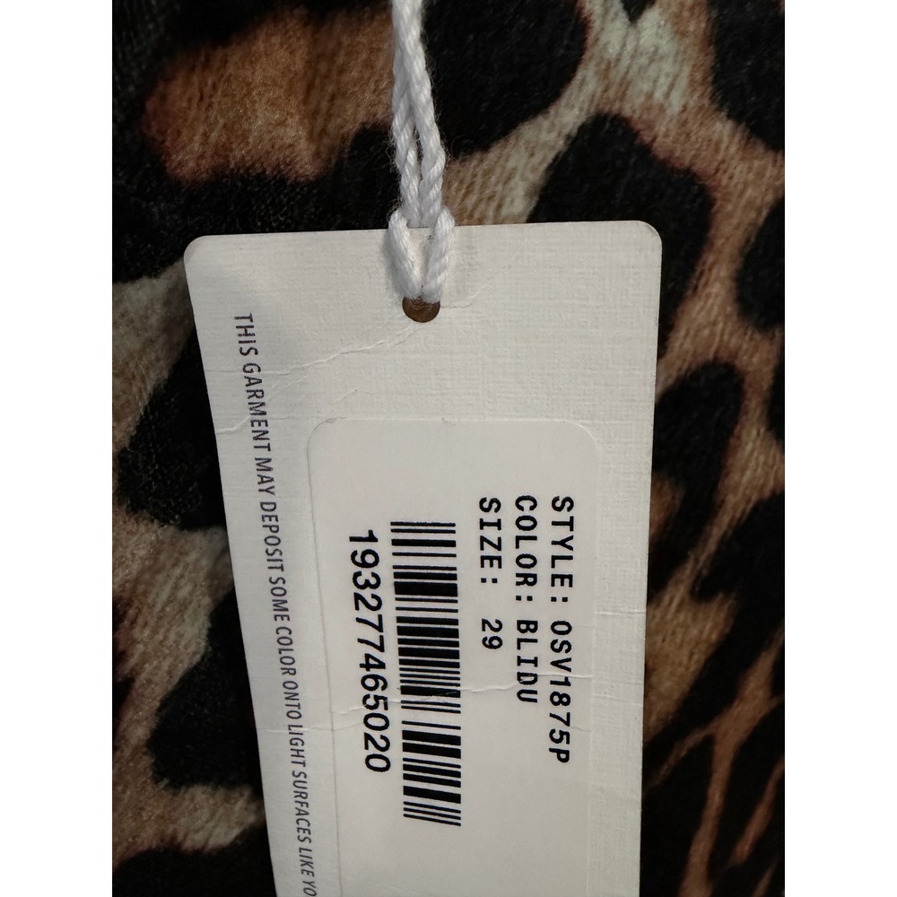 AG Adriano Goldschmied Size 29 The Mari High Rise Straight Leopard Jeans NEW NWT - Picture 4 of 7